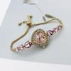 Women's Heart Shaped Bracelet Watch Rhinestone Heart Quartz Wristwatch Adjustable Slider Bracelet Dress Watch