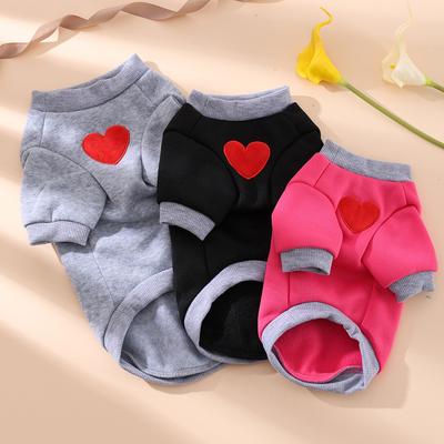 Утепленное зимнее теплое худи для маленькой собаки Love, свитер для средней кошки, для тедди, йоркширского терьера, милого щенка, двуногая одежда, аксессуары