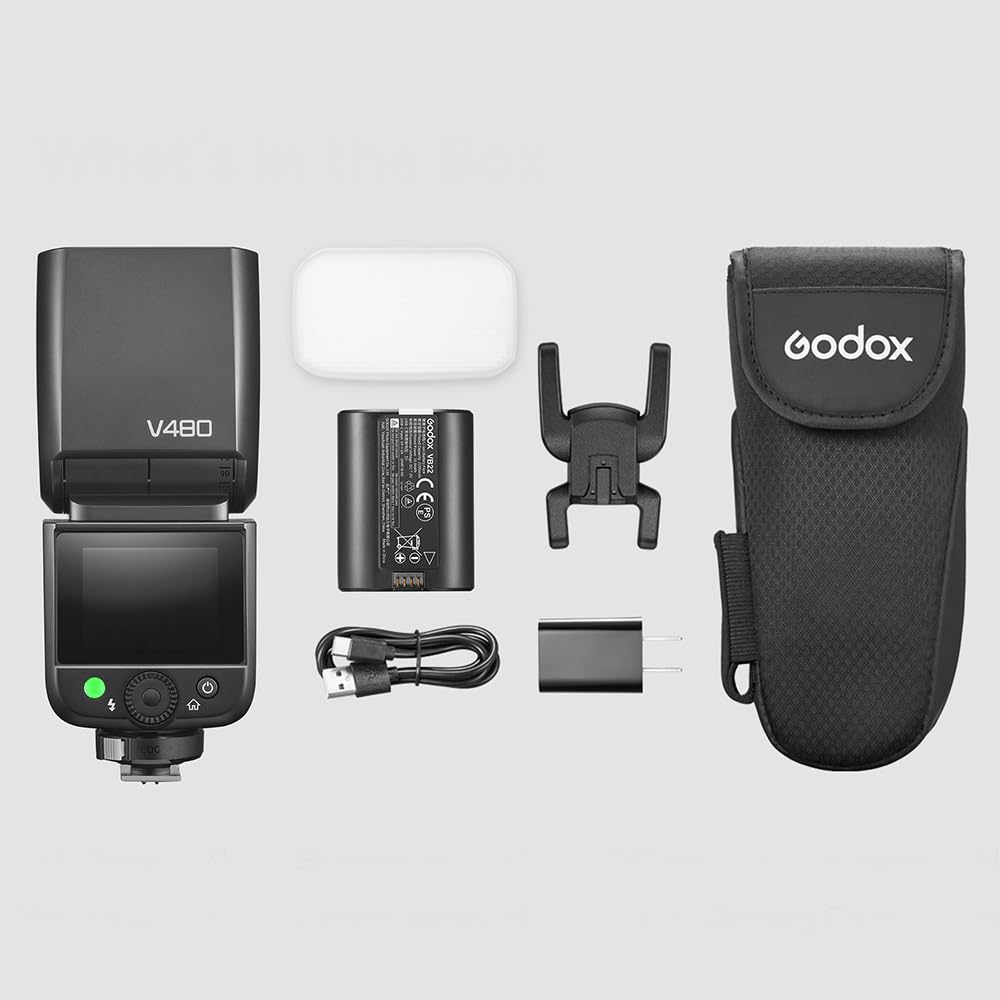 GODOX TTL Camera Flash V480 S GN50 HSS Modeling Light Touchscreen LCD 650 Full Flashes Wireless Receiver Transmitter 269291 (for Sony) 1/8000