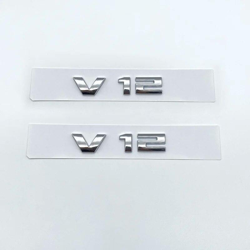 New 3D Font Numbers Letters V12 Emblem for BMW M760i Series F01 F02 G11 G12 Car Trunk Nameplate Logo Sticker Black Chrome