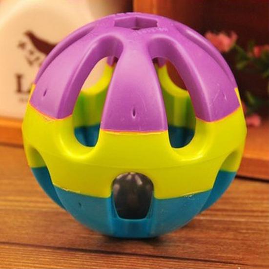Игрушка для питомцев Мяч Форма мяча Прочный Цветной Кошки Играющая Звенящий мяч для жевания