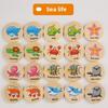 Wooden Educational Matching Puzzle For Children With Forest Animal Fruit Theme For Early Learning