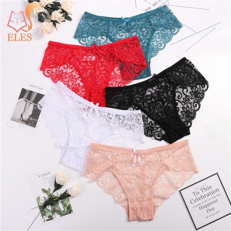 Womem Sexy Lace Panties Floral Hollow Soft Comfort Briefs Lingerie Underwear 3 Pieces
