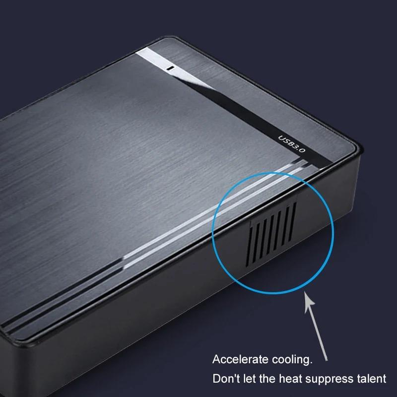 Корпус для жесткого диска 3,5 дюйма USB 3.0 - SATA Внешний жесткий диск Корпус для жесткого диска 5 Гбит/с Высокоскоростной адаптер для 2,5"3,5" SSD Жесткий диск Корпус для ПК Поддержка жесткого диска 10 ТБ