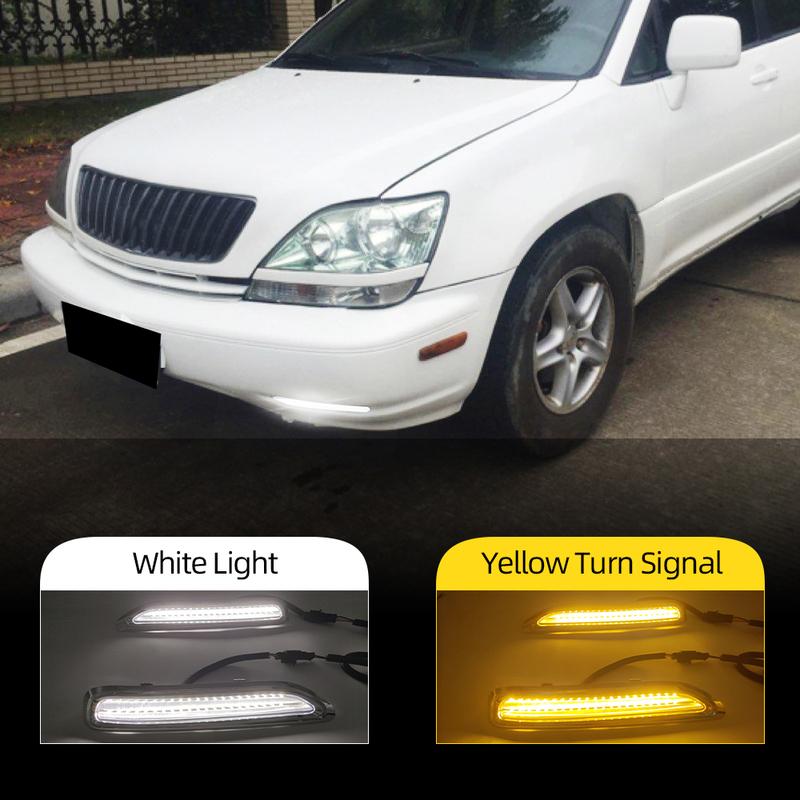 2 шт. Автомобильный светодиодный дневной ходовой огонь для Lexus RX300 RX330 RX350 1998 1999 2000 2001 2002 DRL Противотуманная фара Указатель поворота