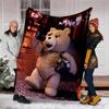Cartoon Teddy bear Ted2 printed throw blanket—lightweight,soft,warm;versatile blanket for all seasons—perfect as &air-conditioning throw,nap blanket