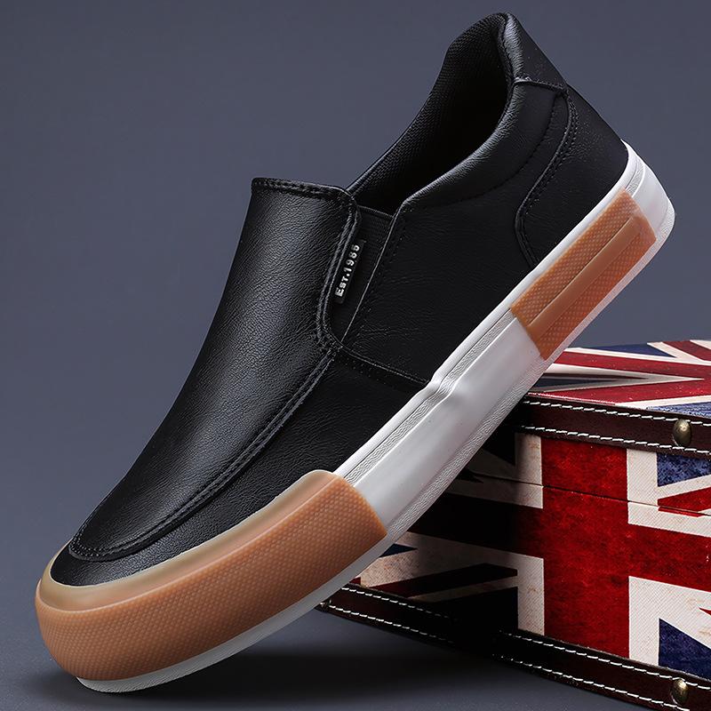 New Spring Men's Shoes Comfortable and Versatile Trendy and Fashionable Casual Leather Shoes Niche Design Lazy Shoes