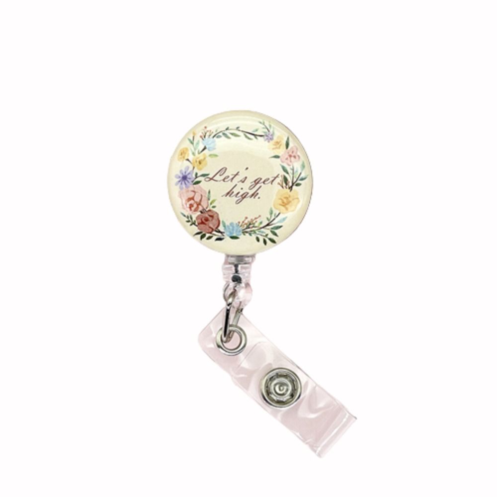 Wreath Badge Clip Stretchable Name Card Holder Portable Nurse Badge Holder  Office Supplies