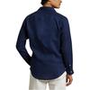 Polo Ralph Lauren Льняная однотонная рубашка с широким воротником и длинными рукавами, классического кроя, мужская, темно-синяя MNPOWOV16824374-410