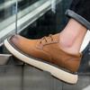 Fashion Genuine Leather Men Casual Leather Outdoor Work Walking Oxford Shoes Comfy Flat Designer Lace-Up Business Shoes Mens Dress Shoe