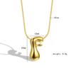 Chubby 26-Letter Balloon Pendant Necklace, Gold-Plated Stainless Steel