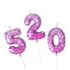 Свеча-цифра Радуга Цифровые 0-9 Декор для Дня Рождения Розовые Шары Свечи с Градиентом Свеча для Свадьбы Юбилея