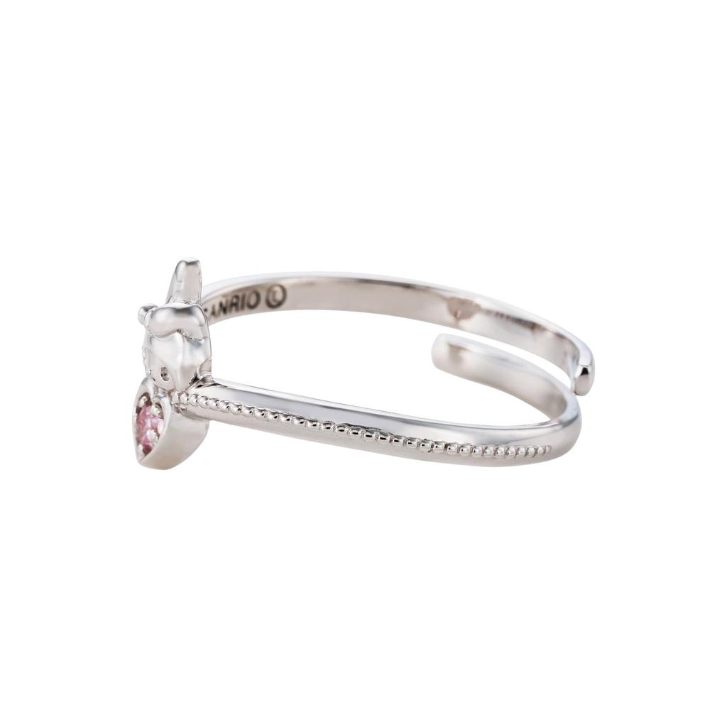 My Melody Ring Free Ring Size Sanrio Characters Silver 925 Cubic Zirconia Milgrain Silver Anniversary Birthday Gift [White Clover] 7-19 SAMM-R100RD