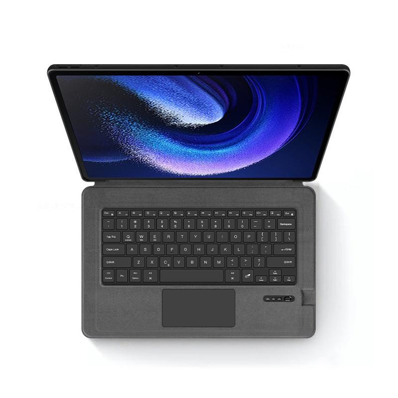 Slim Leather Case With Bluetooth Keyboard Pad 6 Max 14 Inch Tablet Stand Cover Anti-Slip Full Protection Business Style