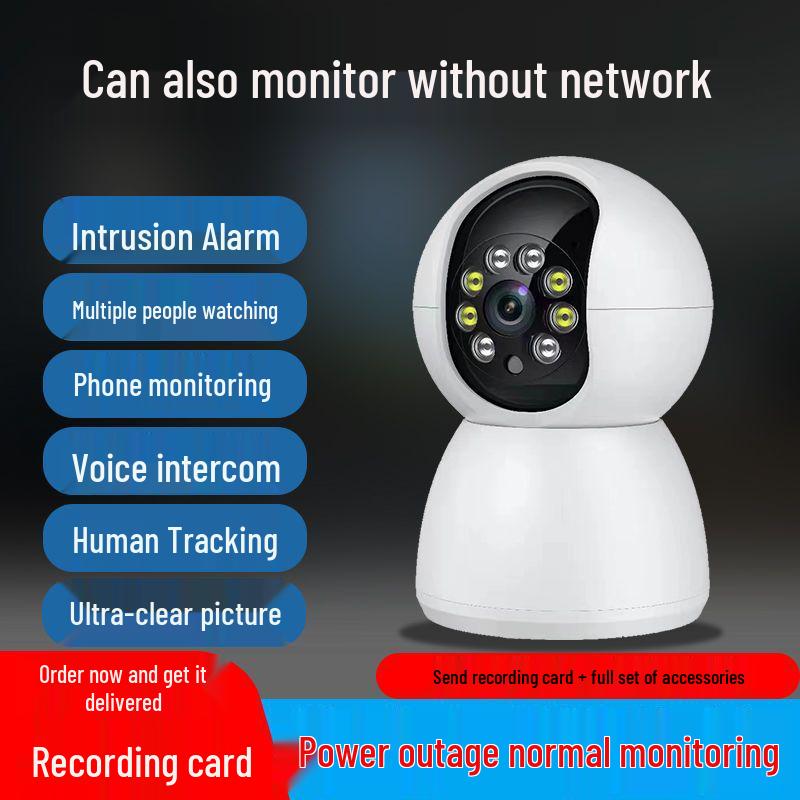 360° Rotating Wireless WiFi Surveillance Camera with Phone Connectivity, Remote Access, Clear Night Vision, and Smart Tracking