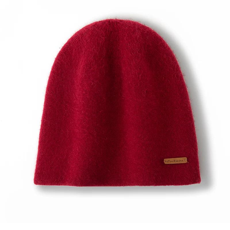 Женская шапка-бини из 100% чистого кашемира, мешковатого стиля, двойной вязки, зимняя, теплая, мягкая шапка-скулли, аксессуар для холодной погоды