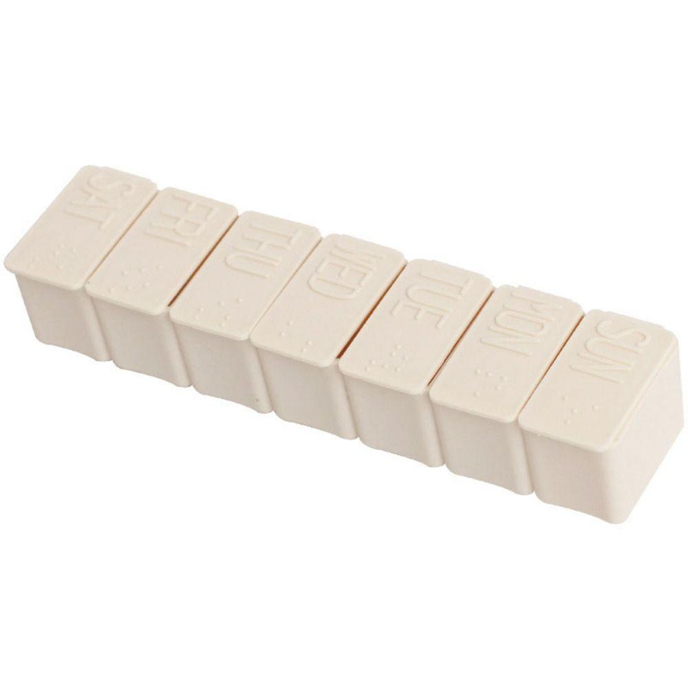 With Lid 7-frame Rectangular Pill Box Long Strip Weekly Medicine Pill Storage Box Home