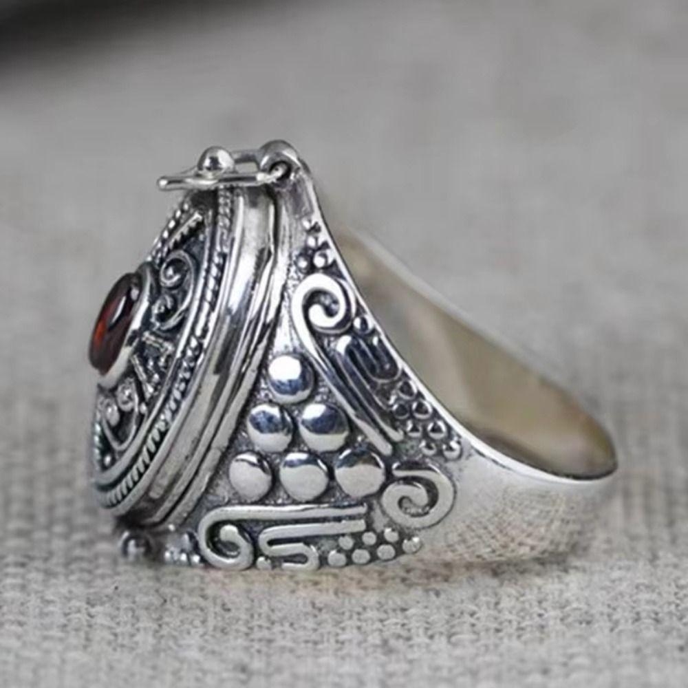 Регулируемое Открывающееся Кольцо на Палец Старинное Открывающееся Кольцо Уникальное Кольцо-Шкатулка Gawu Контейнер для Хранения