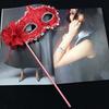 With Holding Stick Handheld Masquerade Masks Translucent Half Face Mask  for Women