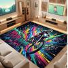Motorcycle Biker Theme Soft Crystal Velvet Rug Custom Name & Text Print Non Slip Floor Rug for Bedroom Living Room