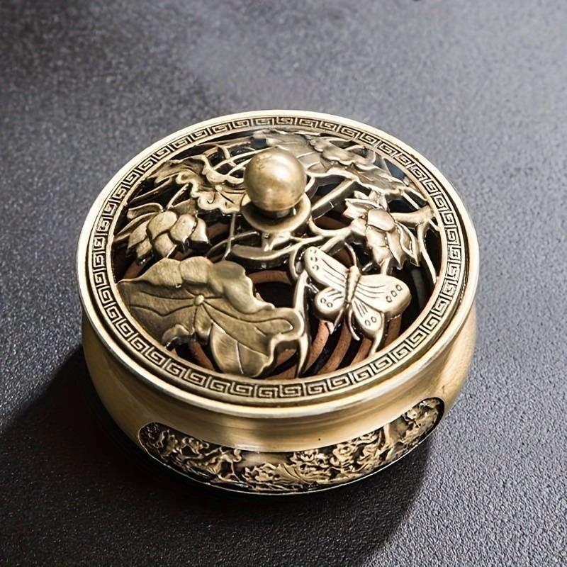 1 медная курильница, старинный сплав, буддийская курильница, семейная курильница для чайной комнаты, украшение для дома