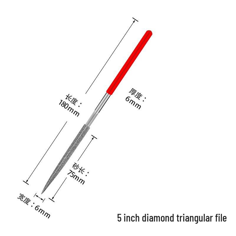 Titanium-Plated Fine Alloy Diamond File Set for Metal Grinding & Deburring