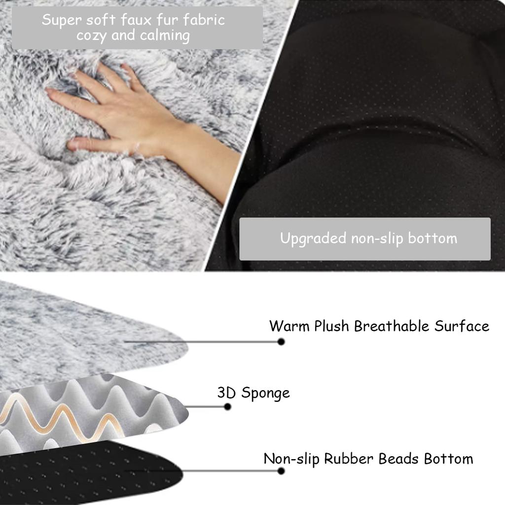 Длинный ворс квадратный коврик для домашних животных домик для кошек кровать для собак коврик съемный нескользящий дно глубокий сон диван зимние теплые кровати кошки