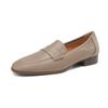 Krazing Pot Sheepskin Round Toe Low Heels Spring Shoes Brogues Slip On Big Size 43 Leisure Women Pumps