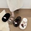 Мультяшные милые тапочки-полусапожки с головой сумки для женщин, осенне-зимние новинки, толстая подошва, нескользящие, теплые плюшевые хлопковые тапочки, тренд