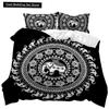 Комплект пододеяльников Mandala Elephant Boho Chic Hippie Twin Постельное белье Mandala Polyester Одеяло для взрослых Double Queen King Size