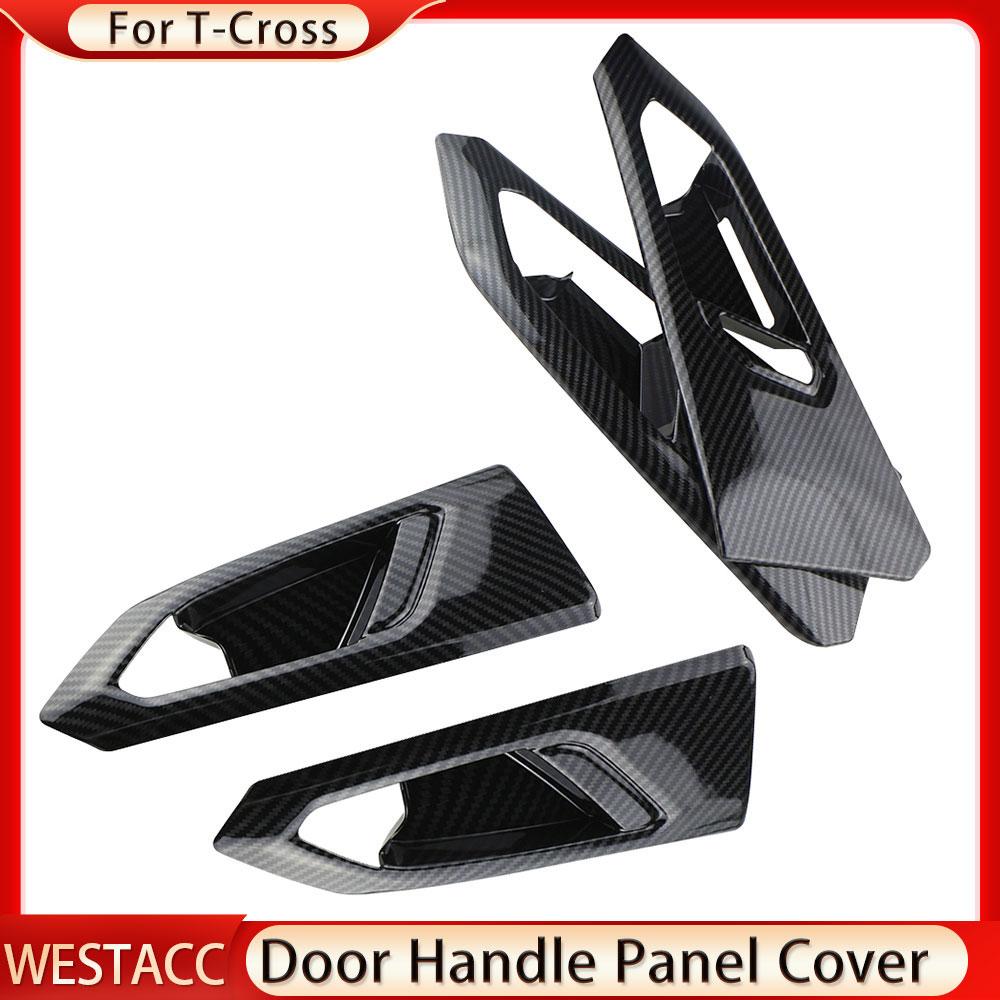 4 шт., подлокотник двери автомобиля, панель, наклейка, накладка для Volkswagen VW T-Cross Tcross 2018 2022 2023