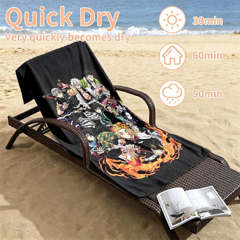 Akaza Demon Slayer Beach towels also serve as bath towels summer essential a musthave for the outdoors the beach and the pool
