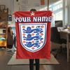1PC Custom Name England Soccer Patterned Flannel Blanket Suitable For All Seasons for Home Decor Warmth and Comfort Gifts Holiday Present