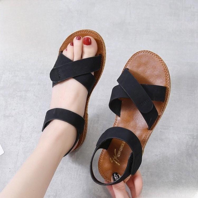 Casual Pu Flat Sandals With Water Drip Embellishments For Women