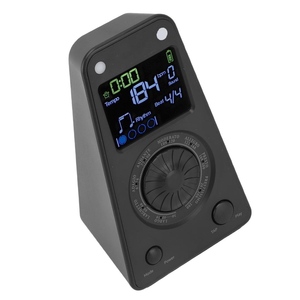 Digital Metronome 10 Tones Electronic Metronome BT Speaker for Piano Violin Ukulele Guitar Black