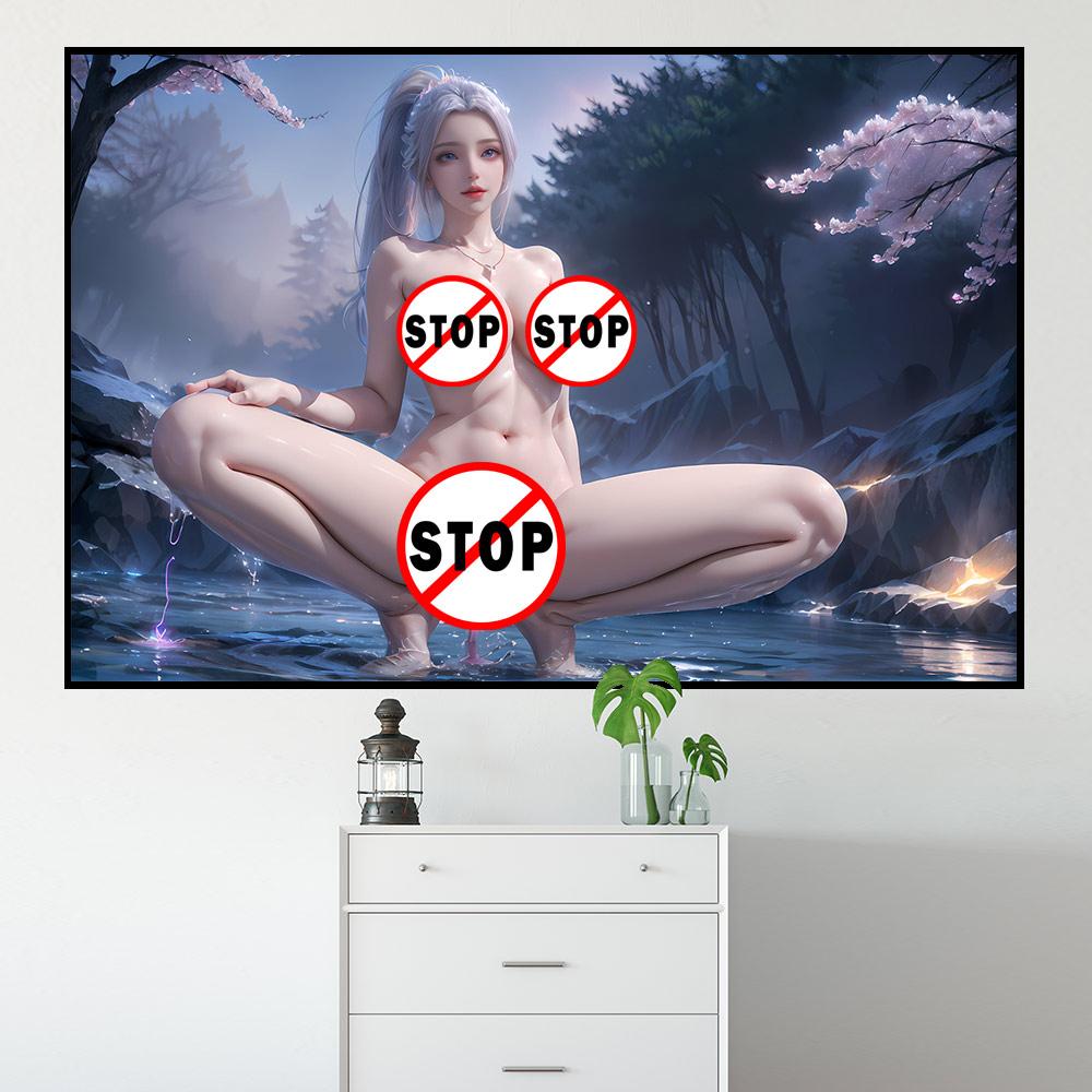 Китайская древняя сексуальная красавица Ханьюэ без цензуры HD настенное искусство холст постер аниме BTTH для взрослых 18+ украшение дома живопись
