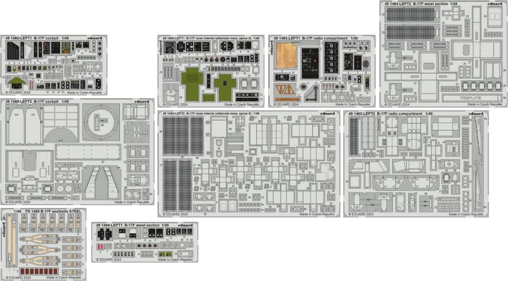 eduard Big Ed Нормальный Нос Деталь Оборудования Часть 1 Набор Деталей Пластиковая Модель Детали EDUBIG49426 1/48 B-17F (для Эдуарда)