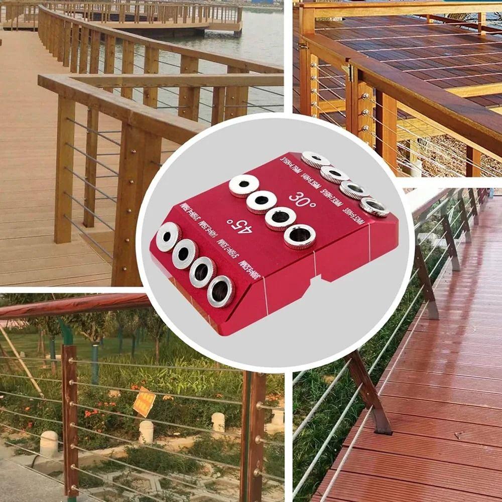 High Hardness Angle Angle Drill Guide Angled/Straight Holes Cable Railing Drill Jig Deck