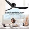Variable Frequency Ceiling Fan Lamp Six Wind Speeds Adjustable Electric Fan Light Three Color Dimming Mobile Phone Control Fan