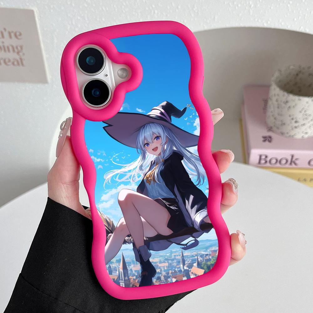 Чехол для мобильного телефона Wandering Witch Elaina с волнистым краем из ТПУ для iPhone 17 16 15 14 13 12 11 Air Pro Max Plus Цветная обложка