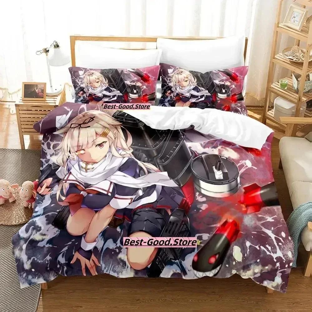Комплект постельного белья Kantai Collection Односпальный Полуторный Двуспальный Кинг-сайз Комплект для кровати Взрослый Детский Спальня Комплекты пододеяльников Аниме постельное белье Кровать