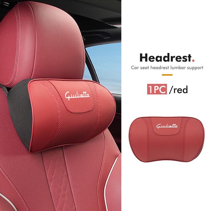 AAACO1 Car Headrest Lumbar Support Pad Seat Back Pillow Auto Interior Accessories For Alfa Romeo 159 Giulietta Giulia 147 Mito 156 159