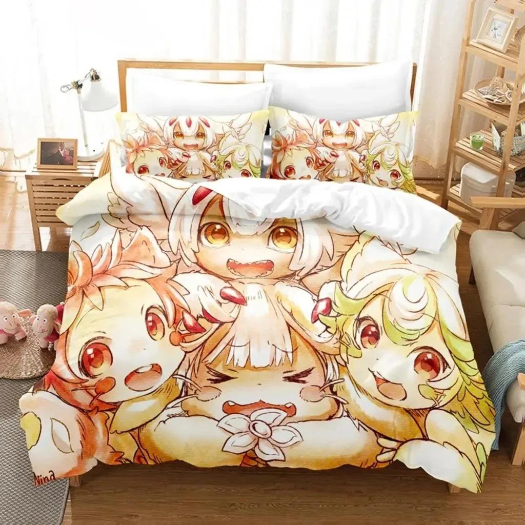 Anime Made In Abyss Bedding Set Boys Girls Twin Queen Size Duvet Cover Pillowcase Bed Boys Adult Fashion Home Textileextile
