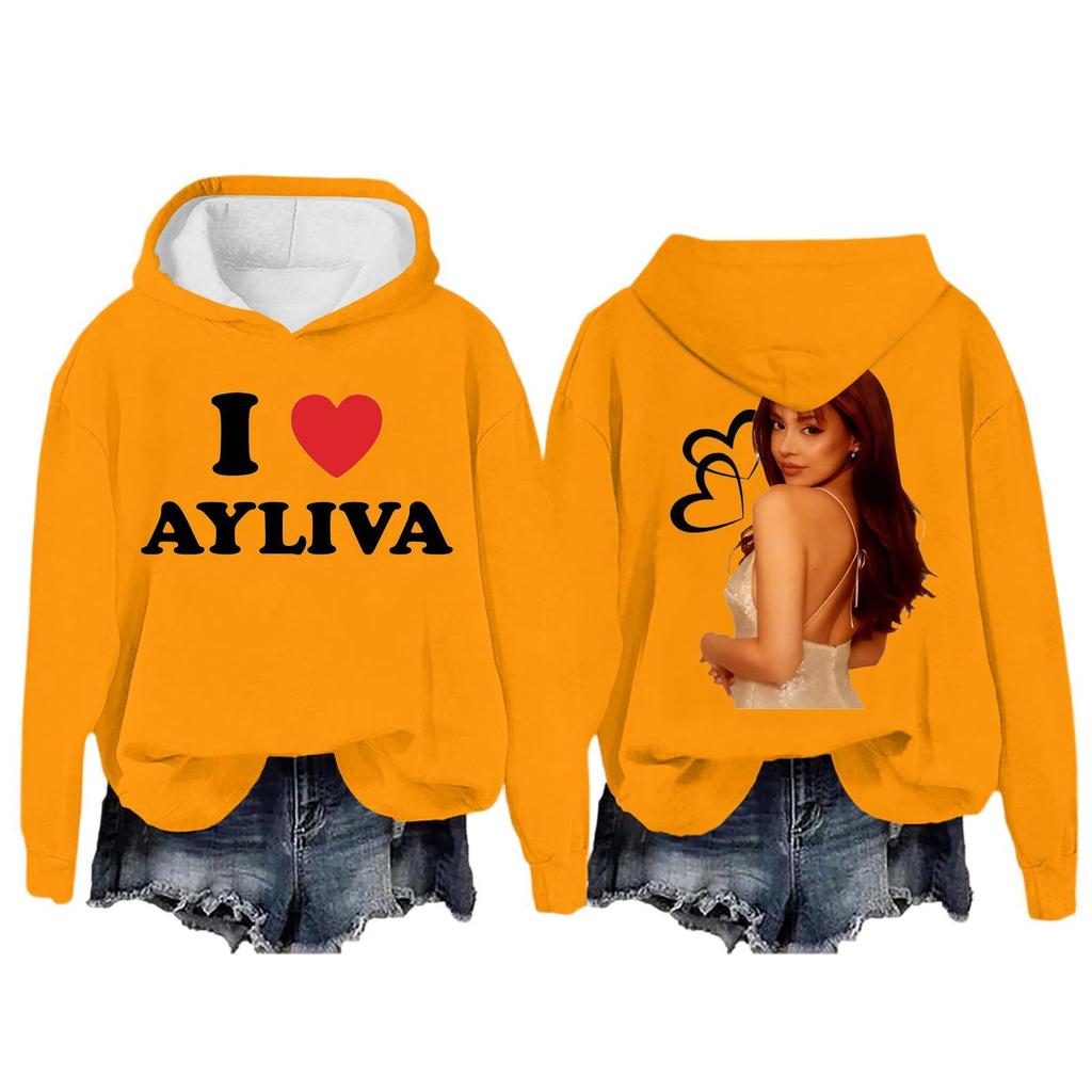 Women's Fashion Casual Long Sleeve Loose Printed Pullover Sports Long Sleeve Hooded Sweatshirt