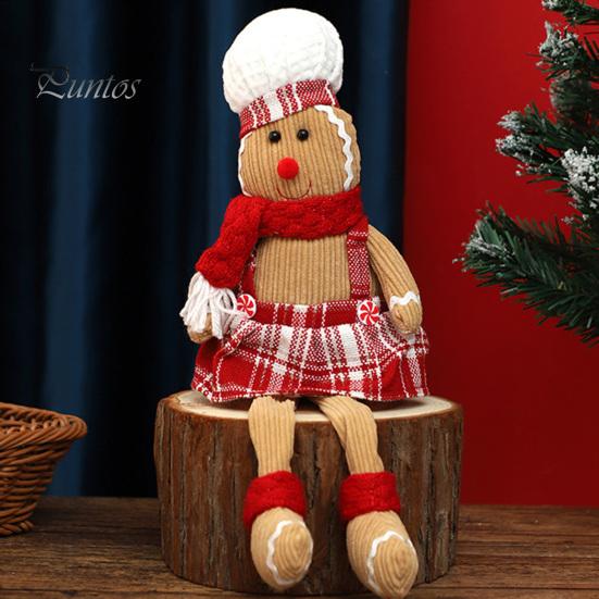 Пряничный человечек, кукла с длинными ногами, рождественская мягкая плюшевая игрушка, милая кухонная пряничная фигурка для мужчин и женщин, украшение на рождественскую елку
