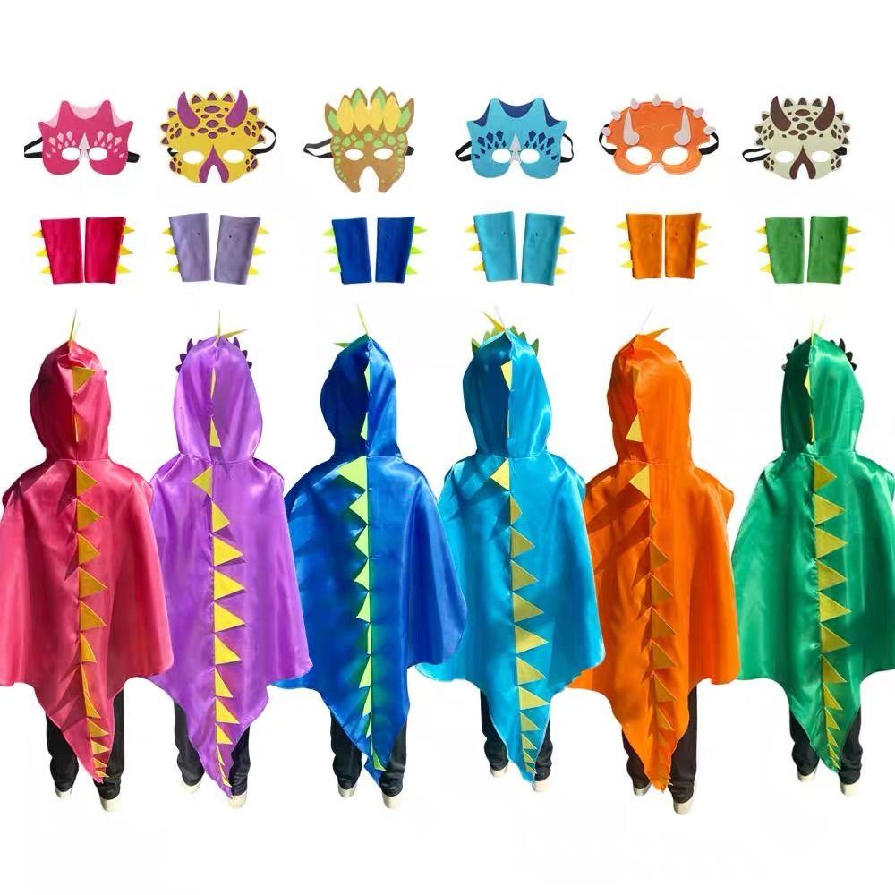 Mask Halloween Kids Costume Golves Dinosaur Costume Fancy Dragon Cloak  Party