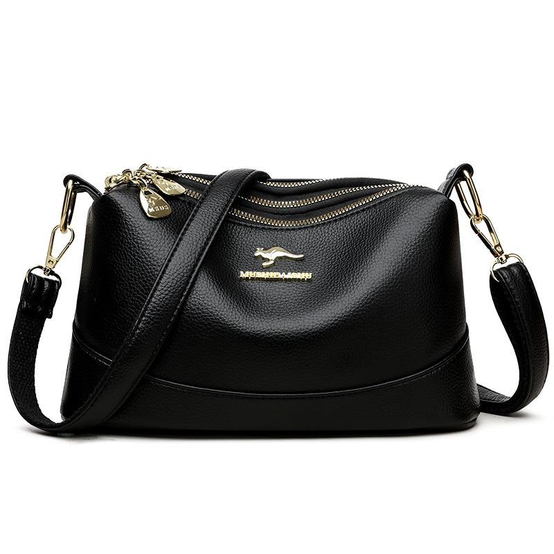 Сумка для мамы среднего возраста, модная сумка на одно плечо с тремя слоями мягкой многослойной женской сумки большой вместимости