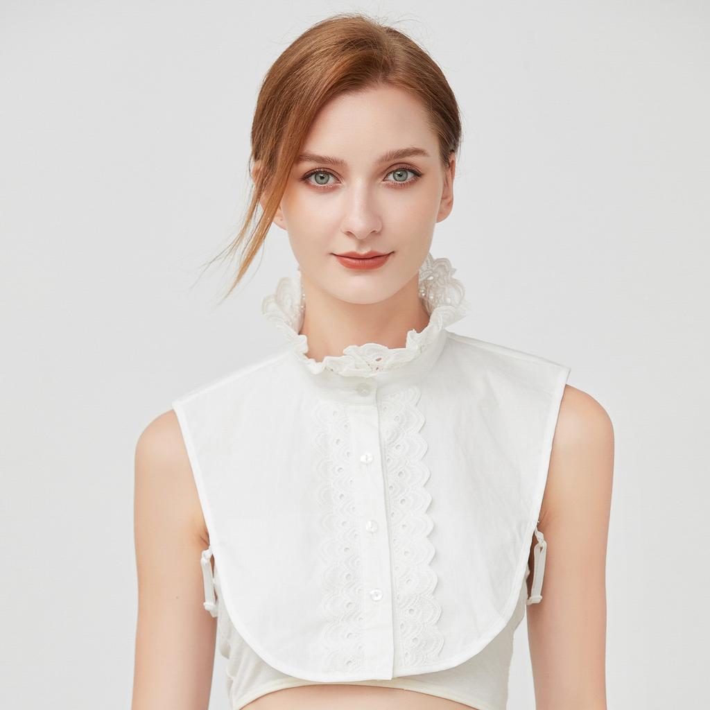 Korean Hollow Out Lace Fake Collar for Sweater Blouse Shirt Detachable Shirt Collar Neckwear Lapel Blouse Top False Collar