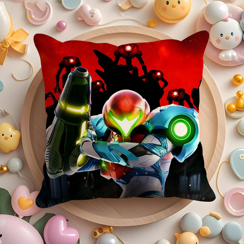 Чехол на подушку Аниме M-Metroid для дома и автомобиля, многоцелевой, двусторонний, мягкий и прочный для повседневного использования
