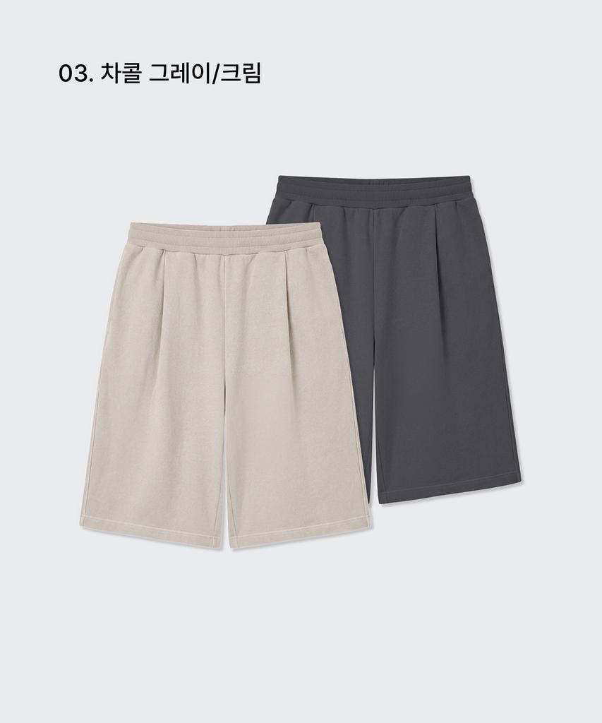 MUSINSA STANDARD Pigment One-Tuck Bermuda Sweatpants 2-Pack